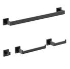 Kit Acessórios Banheiro Lavabo Luxo 4 Peças Preto Black