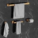 Kit Acessórios Banheiro Lavabo Luxo Dourado Gold Kit Acessórios Banheiro Lavabo Luxo Dourado Gold