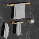 Kit Acessórios Banheiro Lavabo Luxo Ouro Escovado