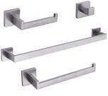 Kit Acessórios Banheiro Prata Inox 304 Escovado Luxo 4 Peças Kit Acessórios Banheiro Prata Inox 304 Escovado Luxo 4 Peças