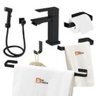 Kit Acessórios Banheiro Preto + Ducha Higienica + Torneira Kit Acessórios Banheiro Preto + Ducha Higienica + Torneira