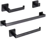 Kit Acessórios Banheiro Preto Inox 304 Escovado Luxo 4 Peças Kit Acessórios Banheiro Preto Inox 304 Escovado Luxo 4 Peças