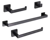 Kit Acessórios Banheiro Preto Inox 304 Escovado Luxo 4 Peças