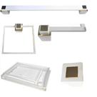 Kit Acessórios Banheiro Suporte Papeleira Saboneteira Cabide Toalheiro Branco Supreme 5 Peças Mebuki
