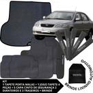 Kit Acessórios Corolla 2003 a 2007 Tapete Emborrachado + Porta Malas + 5 Capas de Cinto Segurança