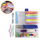 Kit Acessorios Croche Completo c/ 53 Peças Agulhas Soft Cabo