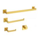Kit acessorios de banheiro 4 pecas dourado brilhante inox 304 nao enferruja