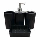 Kit acessórios de banheiro e lavabo 4 peças com detalhes