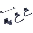 Kit Acessórios De Banheiro/Lavabo 4 Peças Preto Fosco Porta Toalhas Papel Cabide Inovartte IKAB07 Kit Acessórios De Banheiro/Lavabo 4 Peças Preto Fosco Porta Toalhas Papel Cabide Inovartte IKAB07