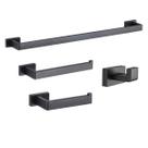 Kit Acessórios de banheiro lavatório conjunto 4 peças Preto Fosco Metal Premium