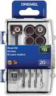 Kit Acessórios de Micro Retífica para Madeira 20 peças 26150733AB Dremel