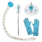 Kit Acessórios De Princesa Varinha, Luva, Coroa e Cabelo Para Brincadeiras Festas
