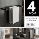 Kit Acessórios Duplo De Banheiro Metal Preto Fosco 2060OR Orion