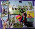 Kit Acessórios Fadas Disney Anel Brinco Elástico Adesivos 3D