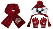 Kit Acessórios Inverno Infantil Para Criança Personagem Cachorro Cachorrinho Dálmata Bombeiro Marshall Patrulha Canina Touca, Luvas e Cachecol
