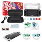 Kit Acessórios Nintendo Switch Oled 16 em 1 - Case Capa Película Grips Volante Fone