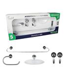 Kit Acessórios P/Banheiro 5 Peças Alumínio Parede Estrela