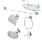 Kit Acessórios P/ Banheiro Aço Inox 6 Peças Cromado