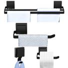 Kit Acessórios Para Banheiro 4Pçs Duplo Ventosa Preto SF.Max Kit Acessórios Para Banheiro 4Pçs Duplo Ventosa Preto SF.Max