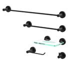 Kit Acessórios Para Banheiro 5 Peças Preto Fosco 2080AT Atenas