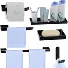 Kit Acessórios Para Banheiro 6 Peças Preto Fosco SF.Plus