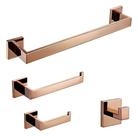 Kit Acessórios Para Banheiro Aço Inox 4 Peças - Rose