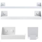 Kit Acessórios Para Banheiro Branco 4 Peças Master Slim DF