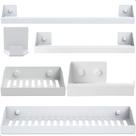 Kit Acessórios Para Banheiro Branco 6 Peças Master Slim DF