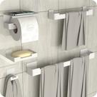 Kit Acessórios Para Banheiro Branco Adesivo 5pç ELG Kit Acessórios Para Banheiro Branco Adesivo 5pç ELG