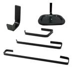 Kit Acessorios Para Banheiro com 5 Peças Stander Square Black Fosco