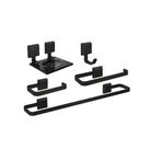 Kit Acessórios Para Banheiro Completo 5 Peças Preto Lavabo Luxo