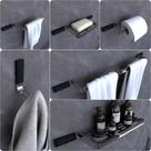 Kit Acessórios Para Banheiro Cromado e Preto Empire 6 peças Kit Acessórios Para Banheiro Cromado e Preto Empire 6 peças