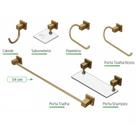 Kit Acessórios Para Banheiro Dourado 6 Peças Square Luxo