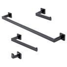 Kit Acessórios Para Banheiro Inox 304 Premium 4 Peças Preto