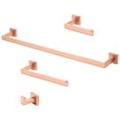 Kit Acessórios Para Banheiro Inox 304 Premium 4 Peças Rose