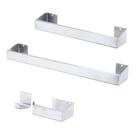Kit Acessórios Para Banheiro Inox 4 Peças Escovado - Clean Básico