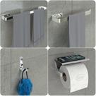 Kit Acessórios Para Banheiro Inox e Cromado 4 Peças MAX Kit Acessórios Para Banheiro Inox e Cromado 4 Peças MAX