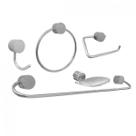 Kit Acessórios para Banheiro Lótus Redondo 5 Peças Japi