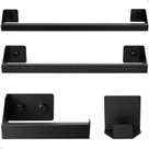 Kit Acessórios Para Banheiro Preto 4 Peças Master Slim DF
