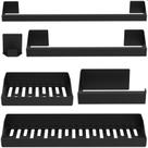 Kit Acessórios Para Banheiro Preto 6 Peças Master Slim DF