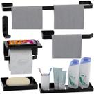 Kit Acessórios Para Banheiro Preto Fosco 6 Peças MAX Kit Acessórios Para Banheiro Preto Fosco 6 Peças MAX