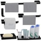 Kit Acessórios Para Banheiro Preto Fosco 6 Peças Kit Acessórios Para Banheiro Preto Fosco 6 Peças