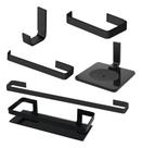 Kit Acessórios Para Banheiro Quadrado 6 Peças Preto Fosco