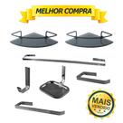 Kit Acessórios Para Banheiro Quadrado Aço Inox 5 Peças + 2 Porta Shampoo Vidro Canto PRETO FOSCO Cód. 1995 Kit Acessórios Para Banheiro Quadrado Aço Inox 5 Peças + 2 Porta Shampoo Vidro Canto PRETO FOSCO Cód. 1995