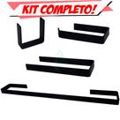 Kit Acessórios Para Banheiro Quadrado Metal 4 Peças Luxo Completo PRETO FOSCO Cód. 6437 Kit Acessórios Para Banheiro Quadrado Metal 4 Peças Luxo Completo PRETO FOSCO Cód. 6437