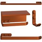 Kit Acessórios Para Banheiro Rose Gold 4 Peças Max