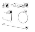Kit acessórios para banheiro square 5 peças - cromado