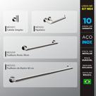 Kit Acessórios Para Banheiros 4 Peças Inox - Kromus Kitme4