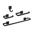 Kit Acessórios Para Banheiros 4 Peças Preto Fosco Lavabo Luxo