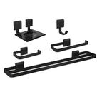 Kit Acessórios Para Banheiros 5 peças Preto Fosco Banho Duplo Kit Acessórios Para Banheiros 5 peças Preto Fosco Banho Duplo